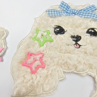 Patch en chenille chien mignon, broderie ours en peluche, badge pelucheux thermocollant pour vêtements d'enfants, sacs d'école, décoration DIY