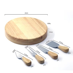 Ensemble cadeau <span class=keywords><strong>de</strong></span> couteaux avec logo personnalisé, petite assiette rotative ronde <span class=keywords><strong>de</strong></span> <span class=keywords><strong>Noël</strong></span>, <span class=keywords><strong>plateau</strong></span> à charcuterie tout-en-un en bambou avec couvercle - Product Image 3