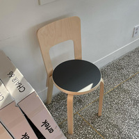 Silla y Taburete de Comedor Artex Estilo INS, Madera Maciza Moderna con Patas de Hierro, Muebles de Alta Gama para el Hogar, Modelo 866, para Cocina y Hotel