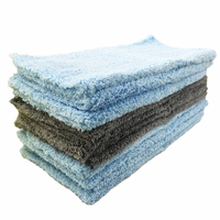 Chiffon de nettoyage en microfibre 40x40 350GSM, sans bord, en peluche, pour le lavage de voiture, serviette absorbante en microfibre pour la cuisine, serviette de séchage pour voiture