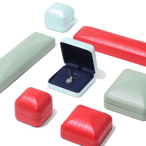 Luxury Square High End Custom Logo PU Leather & Velvet Vintage Style Wedding Jewelry <b>Box</b> with Ring Earrings Organizer Vault <b>Box</b> - Product Image 5