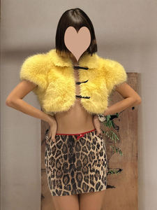 Boléro en fausse <span class=keywords><strong>fourrure</strong></span> pour femme, inspiré du luxe, avec une texture moelleuse et un tissu intérieur respirant - Product Image 5