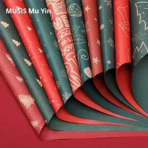 Giáng sinh đêm trước gói quà tặng vật liệu bó hoa không thấm nước duy nhất bên kraft giấy Giáng sinh hộp quà tặng ý tưởng - Product Image 2