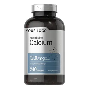 Private Label Calcium 1200 Mg With Vitamin D3 Calcium Softgel Capsule Tablets Calcium Supplement