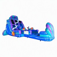 Tobogán Acuático Inflable de Doble Carril Mermaids Cove de 18 pies, Uso Comercial, Material de PVC