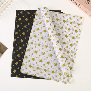 Gold Stamping Stars Tissue <b>Paper</b> Double Side Metallized Gift Craft <b>Paper</b> 17gsm Offset Printing Compatible - Product Image 6