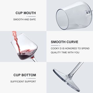 Copas de Vino Tinto de Tallo Largo Personalizadas con Logotipo, Reutilizables, Irrompibles, de Plástico Tritan, para Bodas y Fiestas - Product Image 3