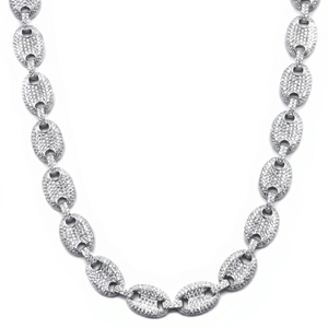Cadena de Diamantes Moissanite con Eslabones Ovalados de Lujo, Collar Hip Hop con Incrustaciones de Diamantes, Joyería VVS, Accesorio de Moda Unisex Premium - Product Image 1