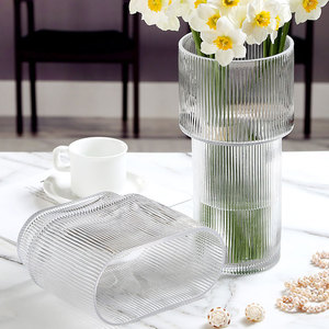 Vente <span class=keywords><strong>en</strong></span> gros à chaud, <span class=keywords><strong>grand</strong></span> <span class=keywords><strong>vase</strong></span> <span class=keywords><strong>cylindrique</strong></span> <span class=keywords><strong>transparent</strong></span> <span class=keywords><strong>en</strong></span> <span class=keywords><strong>verre</strong></span> nervuré pour la décoration intérieure - Product Image 6