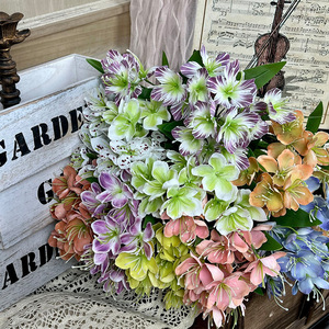 Fleurs artificielles en soie Jasmin doré à 20 têtes, feuilles hautes et basses, pour décoration de mariage et de maison, commerce extérieur - Product Image 1
