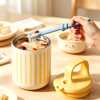 Nouvelle tasse de petit-déjeuner portable de 500 ml avec cuillère, tasse isotherme en acier inoxydable 316 avec couvercle en silicone PP, logo personnalisé