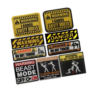 Insignias de moral personalizadas de advertencia de peligro bordadas de tela con respaldo de bucle de gancho para mochila táctica y engranajes al aire libre - Product Image 1