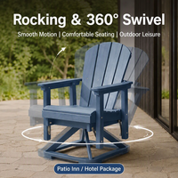 Fauteuil pivotant Adirondack moderne en HDPE, pivotant à 360 degrés, résistant aux intempéries, imperméable, résistant au soleil, pour extérieur, patio, jardin, cour