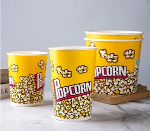 Secchi di Popcorn Kraft all'ingrosso della fabbrica In diverse dimensioni monouso Design personalizzato grandi secchi di Popcorn