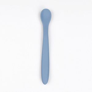 Utensilios Ecológicos para Niños, Cuchara de Mango Largo con Diseño Divertido, Silicona de Grado Alimenticio, Flexible, No Tóxica, Cuerpo Recto - Product Image 1