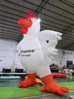 Poulet blanc gonflable géant personnalisé Publicité blanche Cartoon Décoration extérieure Poulet publicitaire gonflable