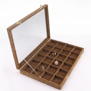 Jewelry Organizer Boxes Necklace Ring Earring Bracelet Storage Jewelry Chests Display Brown Show Case Gift For Woman