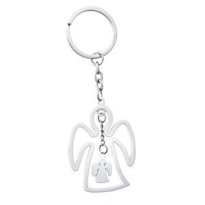 Portachiavi a Moschettone in Cristallo Bianco Angelo, Design Elegante per Facile Trasporto - Product Image 1