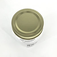 Bocal Mason en plastique hermétique à paroi unique de 16oz imprimé de logo personnalisé Bocaux de stockage d'aliments pour épices de cuisine au design moderne avec couvercle