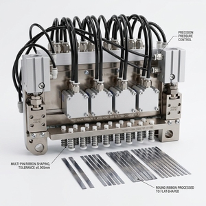 Tabber Stringer Bandvorgefertigungsmechanismus Hochpräziser Servoantrieb Anpassbarer Druckkopf für 10BB 12BB Solar-Stromschienen - Product Image 4