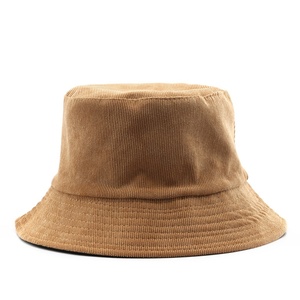Wholesale Winter <b>Corduroy</b> Bucket Hat Solid Double-Side-Wear Bucket <b>Cap</b> for Women Men Reversible Bucket Hats for Travel Daily - Product Image 4