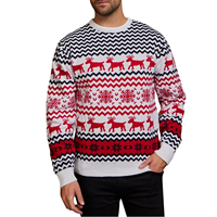 Pull de Noël OEM avec LOGO personnalisé pour hommes Pull à manches longues Tricot Jacquard d'hiver Pull de Noël moche pour hommes