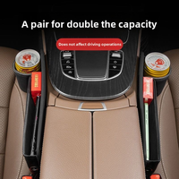 Organisateur de rangement de luxe pour l'espace entre les sièges de voiture, boîte de rangement en cuir PU, porte-gobelet, poche latérale pour accessoires intérieurs de voiture, sac de console automobile