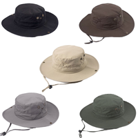 Sombreros de Pescador de Nailon con Diseño de Dibujos Animados, Personalizables con Logotipo, Impermeables, de Terciopelo, con Protección UV, Ala Ancha Ajustable y Cordones para Pescadores