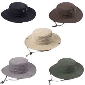Sombreros de Pesca de Nailon Impermeables con Logotipo Personalizado, Sombreros de Pescador con Ala Ancha y Protección UV, Ajustables con Cordones, Protección Solar para Exteriores - Product Image 1