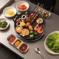 Wajan Panggang Bulat Anti Lengket Logam Cor Korea Xingwang untuk BBQ, Memanggang, Memasak di Luar Ruangan, dan Berkemah