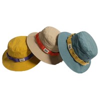 Chapeau Bob Yama Style Bicolore avec Cordon de Serrage, Chapeau de Soleil Respirant pour Randonnée en Plein Air, Style Gorpcore, Casquette de Camping