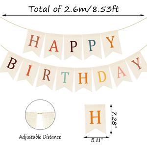 Birthday Party Triangular String Flag Birthday Party Banner with Triangular String Flag <strong>Alphabet</strong> Pulling Flag for Celebrations - Product Image 4