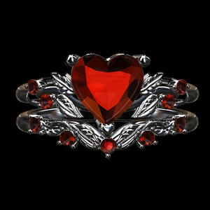 แหวนค็อกเทลเพชรโมอิสซาไนต์รูปหัวใจ เงินแท้ 925 ประดับแบบหนามเตย สำหรับผู้หญิง ใช้เป็นเครื่องประดับหมั้น - Product Image 1