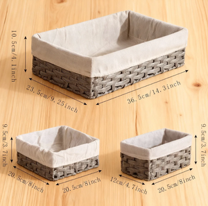 Cestas de Almacenamiento de Plástico Tejidas a Mano, Ecológicas, Personalizadas ODM, para Sala de Estar y <span class=keywords><strong>Baño</strong></span>, Estilo Vintage - Product Image 4