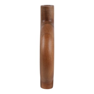Vaso Rotondo in Legno di Mango con Dettagli in Ceramica per Soggiorno, Vaso Decorativo per Fiori, Esposizione per Ufficio, Stile Casual - Product Image 4