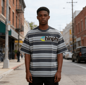 เสื้อยืดลำลองผู้ชายสไตล์สตรีท ผ้าฝ้าย 100% 280 กรัม ลายทาง พิมพ์โลโก้ได้ตามสั่ง ระบายอากาศดี เหมาะสำหรับฤดูร้อน ขายส่ง - Product Image 1