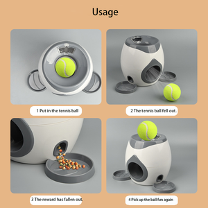 Juguetes interactivos automáticos para entrenamiento de perros, lanzador de pelotas de tenis y dispensador de alimentos para ejercicio y movimiento - Product Image 4