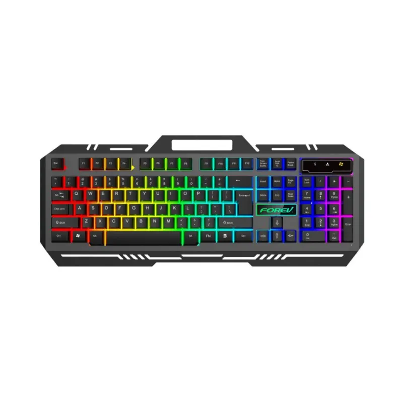 FV-Q307 Best-selling Product 104 Keys Alloy Plate RGB Backlit Gaming Mechanical Keyboard Wired Rainbow Backlit Keyboard