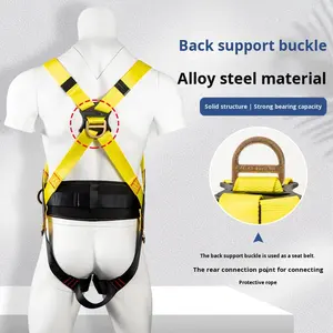 Dây đai an toàn toàn thân năm điểm tiêu chuẩn Châu Âu có đệm, móc đôi để bảo vệ chống ngã khi làm việc ở độ cao - Product Image 4
