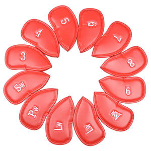 Venta caliente Juego de 12 piezas de cubiertas protectoras de Taco de cuero de PU engrosadas Cubiertas de tapa de cabeza de bola de poste de hierro de golf transfronterizo - Product Image 3