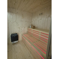 Sauna extérieur en cèdre rouge massif, très demandé, avec véranda, vue panoramique en verre pour 6 personnes, chauffage électrique, idéal pour le jardin, respectueux de l'environnement