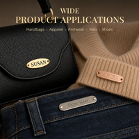 Étiquette métallique professionnelle personnalisée pour maillots de bain, épingles découpées, épingles à cheveux, canapés, portefeuilles, logos, mini-emballages, étiquettes simples, chiens, Xvidos