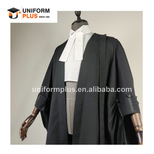 Traje Formal Profesional Tradicional para Tribunales, Uniforme Legal Ceremonial para <span class=keywords><strong>Jueces</strong></span>, Abogados, Defensores, Vestimenta de Túnica Negra - Product Image 2