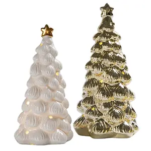 批发圣诞家居装饰陶瓷圣诞树摆件树