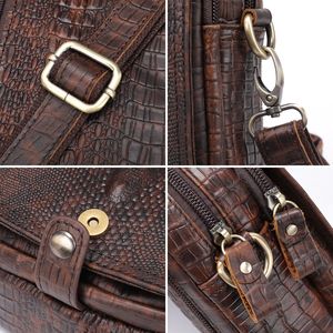 2025 Trendige Modische Herren-Handtasche aus Neuer Oberschicht-Rindsleder mit Krokodilmuster Schultertasche - Product Image 4