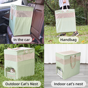 Travel Kennel Collapsible Litter Box Carry <strong>Cat</strong> Cage <strong>Condo</strong> for House <strong>Cats</strong> Pet Interactive Movement Toys Show House Pet - Product Image 4