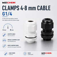 WZCHDA Presse-étoupe IP68 en nylon, filetage G1/4, protection de câble 4-8mm