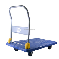 Carretilla Plegable de Plataforma 50x70cm, 200kg, Resistente, con 4 Ruedas de Goma para Logística de Fábrica y Almacén