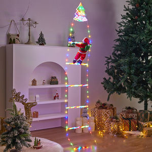 Capodanno ha portato la luce della scala decorazione della parete dell'albero di natale Babbo Natale che si arrampica Set di candele senza fiamma per l'atmosfera delle vacanze - Product Image 6