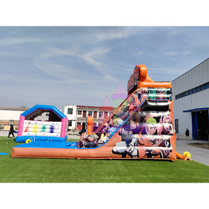 สไลเดอร์น้ำเป่าลมพีวีซีเชิงพาณิชย์ อุปกรณ์สวนน้ำ สนามเด็กเล่นอนิเมะ สไลเดอร์น้ำเป่าลมพร้อมสระ - Product Image 3